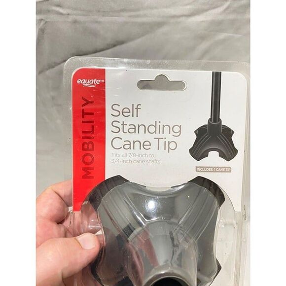 Equate Self Standing Rubber Cane Tip Fits 7/8 inch to 3/4 inch Cane Shafts - Picture 3 of 5